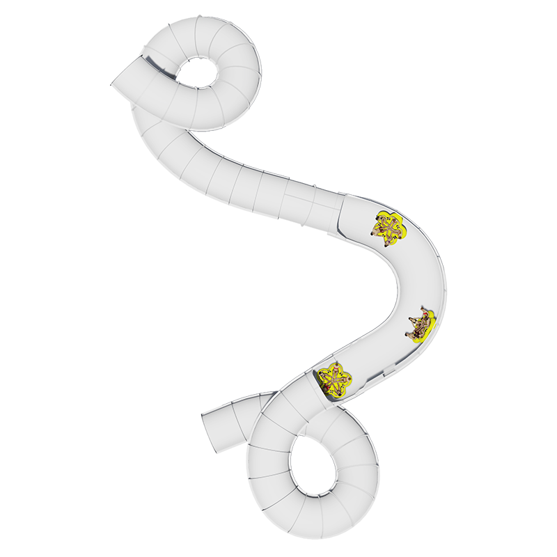 <ul>
<li>Масса вариантов конструкции — огромный опыт работы позволяет нам создавать водные горки самой разной конфигурации</li>
<li>Запатентованный желоб с высокими бортами и уникальными изгибами — многовекторные ускорения на поворотах и их плавное прохождение</li>
<li>Большой выбор желобов — водная горка создается с учетом ваших пожеланий</li>
</ul>